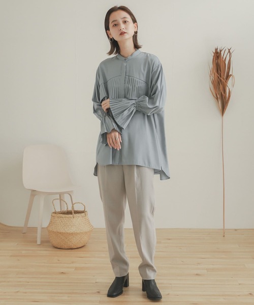 SENSE OF PLACE by URBAN RESEARCH（センスオブプレイスバイアーバンリサーチ）の「プリーツディテールブラウス（シャツ/ブラウス・レディース・ライトブルー/オフホワイト・ONE）」の18枚目の写真