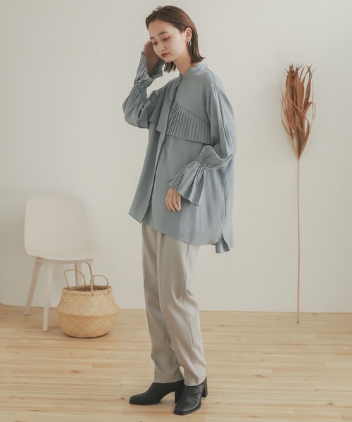 SENSE OF PLACE by URBAN RESEARCH（センスオブプレイスバイアーバンリサーチ）の「プリーツディテールブラウス（シャツ/ブラウス・レディース・ライトブルー/オフホワイト・ONE）」の19枚目の写真