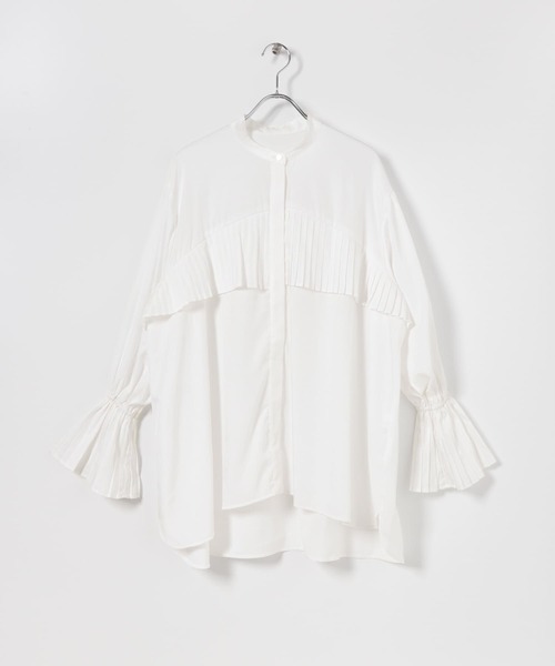 SENSE OF PLACE by URBAN RESEARCH（センスオブプレイスバイアーバンリサーチ）の「プリーツディテールブラウス（シャツ/ブラウス・レディース・ライトブルー/オフホワイト・ONE）」の22枚目の写真