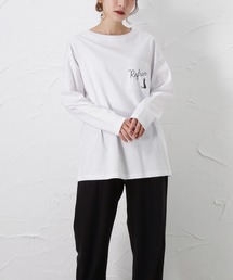 猫プリントロングスリーブTシャツ