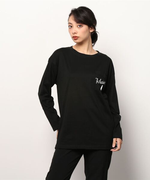 Mac-House(マックハウス)の「猫プリントロングスリーブTシャツ(Tシャツ/カットソー・レディース・カーキ/ホワイト/ブラック・L/M)」の17枚目の写真