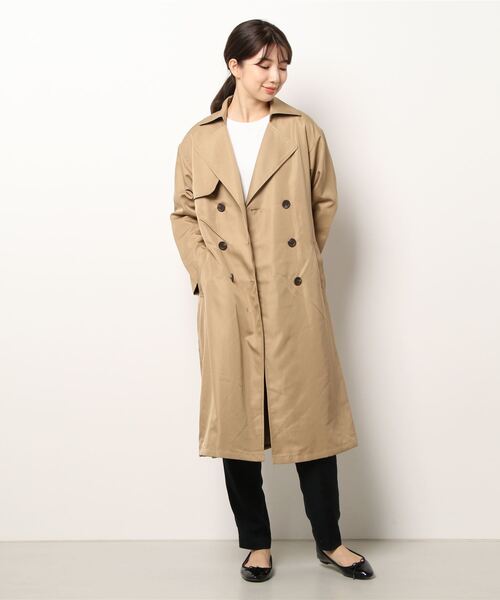 Te chichi TERRASSE(テチチテラス)の「バックプリーツトレンチコート(トレンチコート・レディース・ネイビー/ベージュ・フリ-)」の6枚目の写真