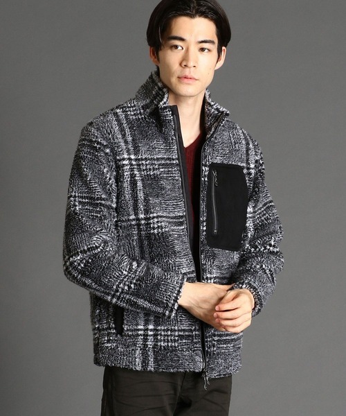 HIDEAWAYS NICOLE（ハイダウェイニコル）の「ボアブルゾン（ブルゾン・メンズ・ブラック/ベージュ/アイボリー/チェック・MEDIUM/LARGE/X-LARGE）」の4枚目の写真