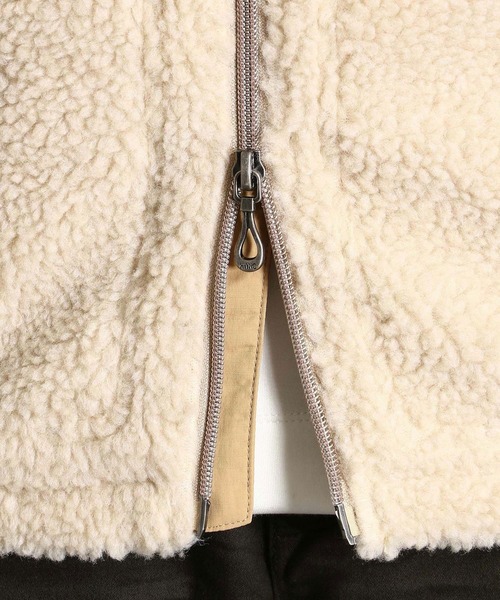 HIDEAWAYS NICOLE（ハイダウェイニコル）の「ボアブルゾン（ブルゾン・メンズ・ブラック/ベージュ/アイボリー/チェック・MEDIUM/LARGE/X-LARGE）」の6枚目の写真