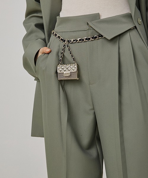 Fano Studios（ファノ ストゥディオズ）の「【Fano Studios】Folded asymmetry waist suit trousers FQ21K029（スラックス・レディース・ブラック/モスグリーン・S/M/L）」の7枚目の写真