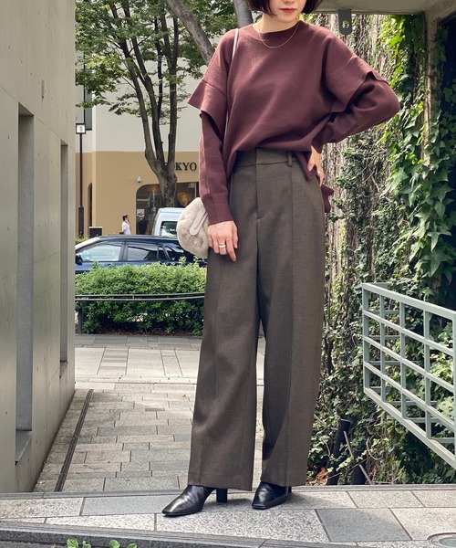RIVE DROITE(リヴドロワ)の「【ZOZOTOWN限定】フリルスリーブニットトップス(ニット/セーター・レディース・ブラック/ブラウン・FREE)」の17枚目の写真