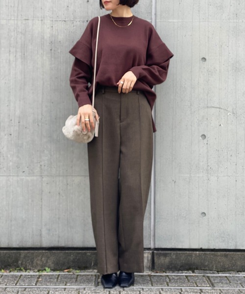 RIVE DROITE(リヴドロワ)の「【ZOZOTOWN限定】フリルスリーブニットトップス(ニット/セーター・レディース・ブラック/ブラウン・FREE)」の21枚目の写真
