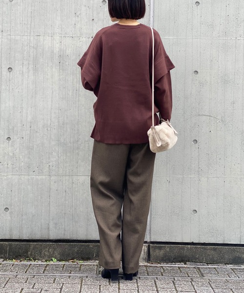 RIVE DROITE(リヴドロワ)の「【ZOZOTOWN限定】フリルスリーブニットトップス(ニット/セーター・レディース・ブラック/ブラウン・FREE)」の18枚目の写真