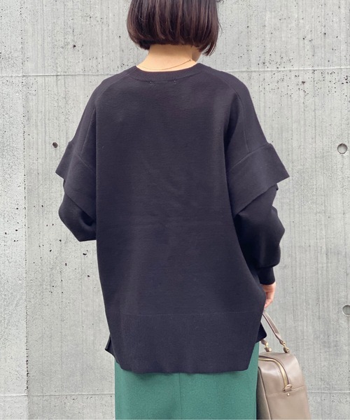 RIVE DROITE(リヴドロワ)の「【ZOZOTOWN限定】フリルスリーブニットトップス(ニット/セーター・レディース・ブラック/ブラウン・FREE)」の14枚目の写真