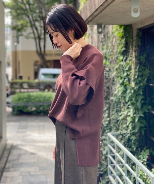 RIVE DROITE(リヴドロワ)の「【ZOZOTOWN限定】フリルスリーブニットトップス(ニット/セーター・レディース・ブラック/ブラウン・FREE)」の3枚目の写真