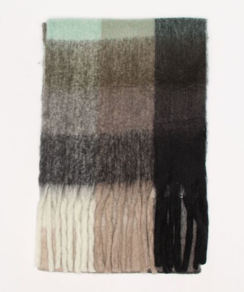 prose verse（プロズヴェール）の「チェック柄フリンジマフラー（マフラー・レディース・グリーン/イエロー/パープル・ﾌﾘ-）」の10枚目の写真