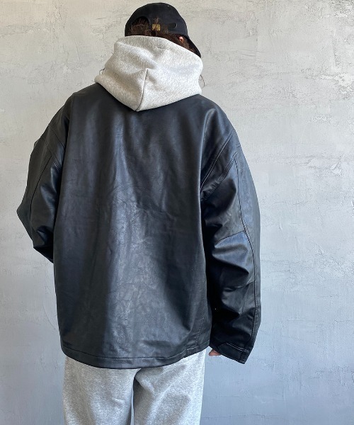 JEANS FACTORY Clothes（ジーンズファクトリークローズ）の「[Jeans Factory Clothes/ジーンズファクトリークローズ] M-65 レザーショートミリタリージャケット（ミリタリージャケット・レディース・ブラック・M/L）」の19枚目の写真