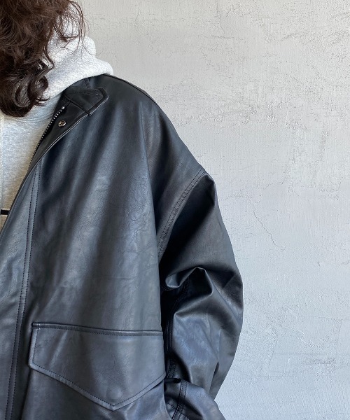 JEANS FACTORY Clothes（ジーンズファクトリークローズ）の「[Jeans Factory Clothes/ジーンズファクトリークローズ] M-65 レザーショートミリタリージャケット（ミリタリージャケット・レディース・ブラック・M/L）」の22枚目の写真