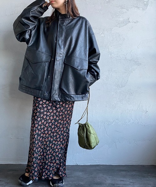 JEANS FACTORY Clothes（ジーンズファクトリークローズ）の「[Jeans Factory Clothes/ジーンズファクトリークローズ] M-65 レザーショートミリタリージャケット（ミリタリージャケット・レディース・ブラック・M/L）」の21枚目の写真