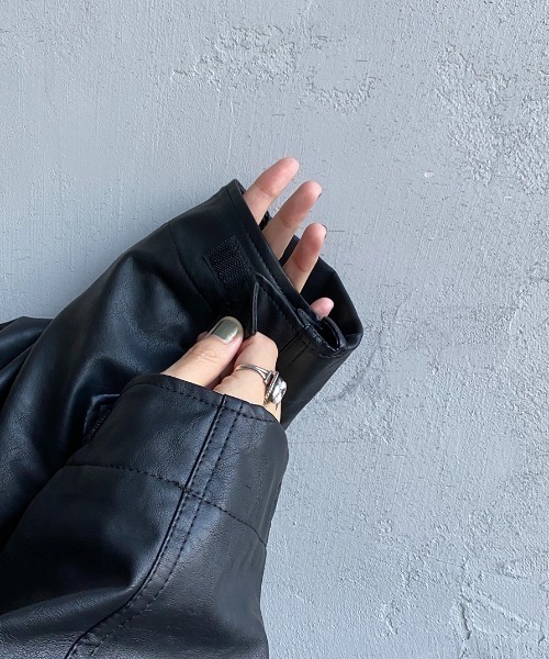 JEANS FACTORY Clothes（ジーンズファクトリークローズ）の「[Jeans Factory Clothes/ジーンズファクトリークローズ] M-65 レザーショートミリタリージャケット（ミリタリージャケット・レディース・ブラック・M/L）」の15枚目の写真