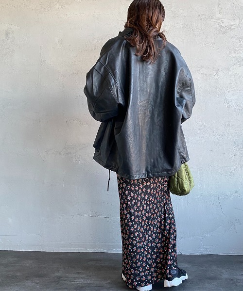 JEANS FACTORY Clothes（ジーンズファクトリークローズ）の「[Jeans Factory Clothes/ジーンズファクトリークローズ] M-65 レザーショートミリタリージャケット（ミリタリージャケット・レディース・ブラック・M/L）」の5枚目の写真