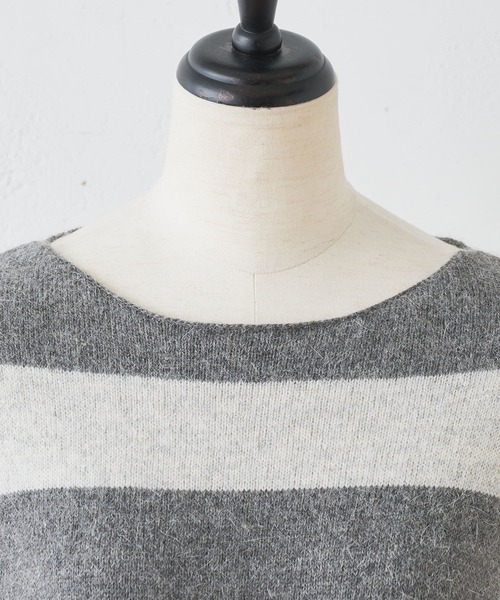 BEARDSLEY（ビアズリー）の「裾リボンボーダーニット（ニット/セーター・レディース・ブラック/グレー・FREE）」の14枚目の写真