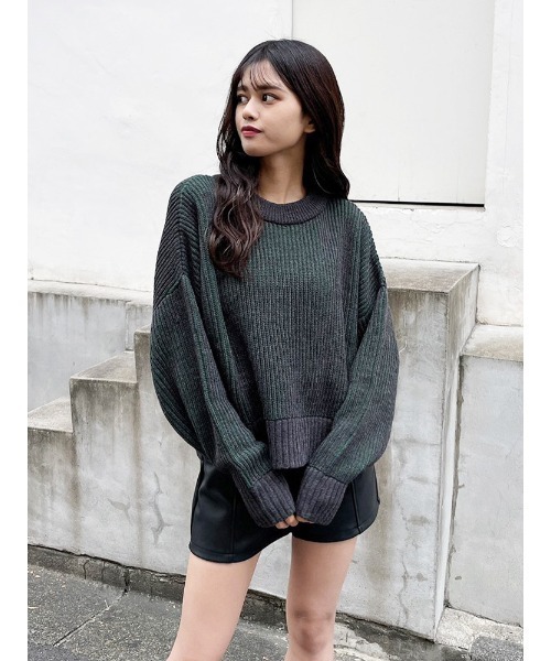 ENVYM（アンビー）の「バイカラーリブニットＰＯ（ニット/セーター・レディース・ブラック/グリーン/Moca・FREE）」の17枚目の写真