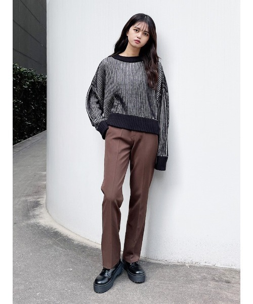 ENVYM（アンビー）の「バイカラーリブニットＰＯ（ニット/セーター・レディース・ブラック/グリーン/Moca・FREE）」の19枚目の写真