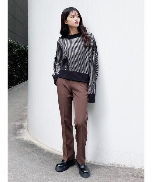 ENVYM（アンビー）の「バイカラーリブニットＰＯ（ニット/セーター・レディース・ブラック/グリーン/Moca・FREE）」の20枚目の写真