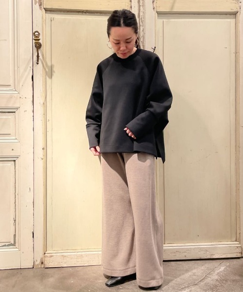 BEARDSLEY（ビアズリー）の「スウェットライクリブパンツ（その他パンツ・レディース・ネイビー/ベージュ・FREE）」の4枚目の写真