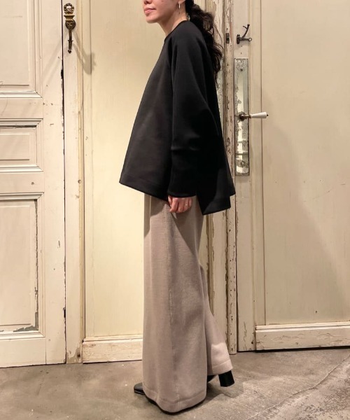 BEARDSLEY（ビアズリー）の「スウェットライクリブパンツ（その他パンツ・レディース・ネイビー/ベージュ・FREE）」の5枚目の写真