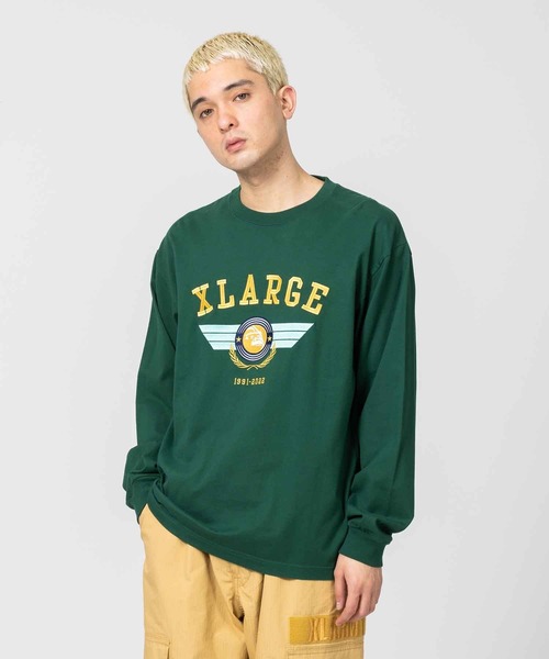 XLARGE（エクストララージ）の「PILOT LOGO L/S TEE（Tシャツ/カットソー・メンズ・ホワイト/グリーン/ブラック・M/S/L/XL）」の3枚目の写真