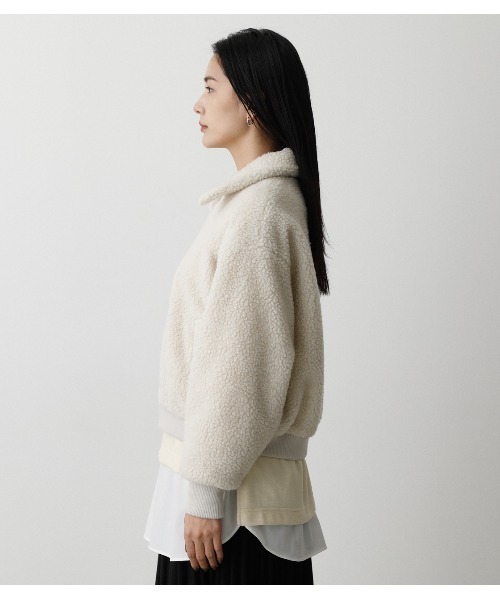 AZUL by moussy（アズールバイマウジー）の「BOA JACKET/ボアジャケット（ブルゾン・レディース・アイボリー/ブラック・SMALL/MEDIUM）」の10枚目の写真