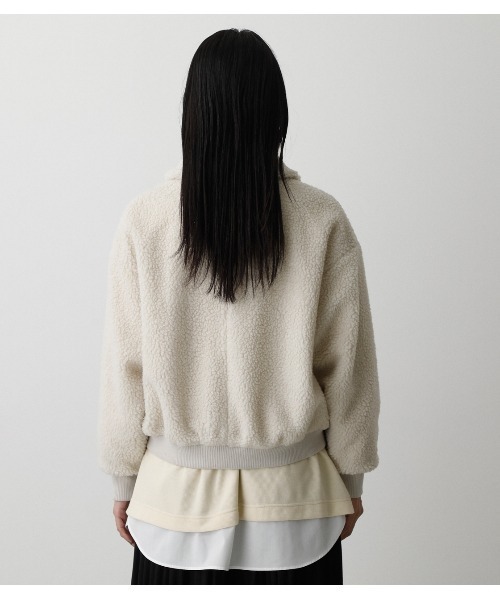 AZUL by moussy（アズールバイマウジー）の「BOA JACKET/ボアジャケット（ブルゾン・レディース・アイボリー/ブラック・SMALL/MEDIUM）」の11枚目の写真