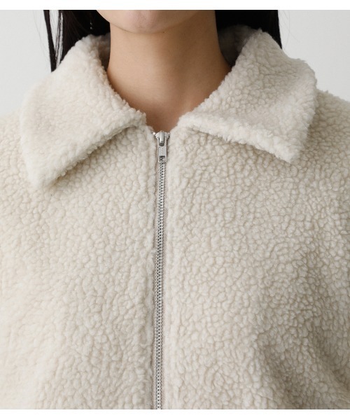 AZUL by moussy（アズールバイマウジー）の「BOA JACKET/ボアジャケット（ブルゾン・レディース・アイボリー/ブラック・SMALL/MEDIUM）」の12枚目の写真