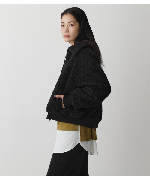 AZUL by moussy（アズールバイマウジー）の「BOA JACKET/ボアジャケット（ブルゾン・レディース・アイボリー/ブラック・SMALL/MEDIUM）」の15枚目の写真