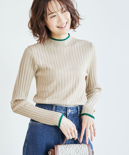 ROPE' PICNIC(ロペピクニック)の「配色ニットプルオーバー(ニット/セーター・レディース・オフホワイト/ベージュ系その他/パープル・38)」の3枚目の写真