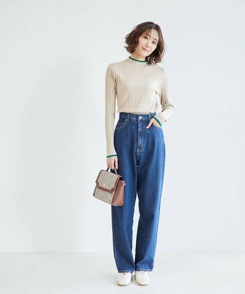 ROPE' PICNIC(ロペピクニック)の「配色ニットプルオーバー(ニット/セーター・レディース・オフホワイト/ベージュ系その他/パープル・38)」の12枚目の写真