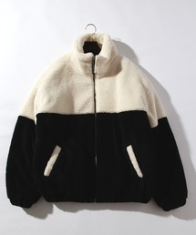 ビッグシルエット ボア スタンドブルゾン レディース