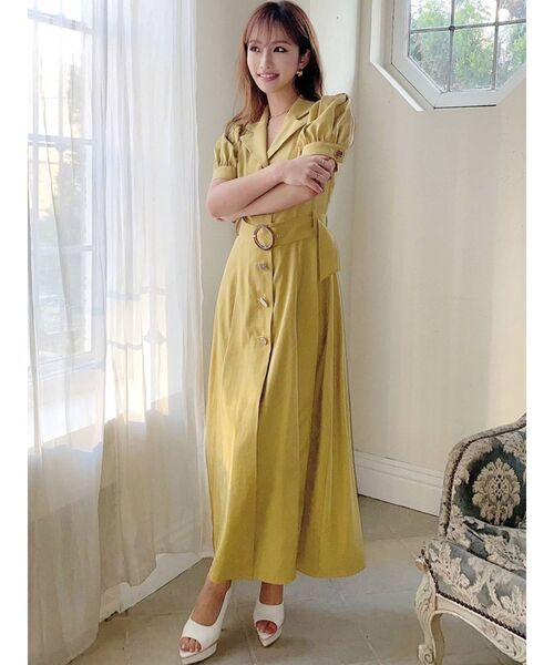 RESEXXY（リゼクシー）の「フロントボタンテーラードワンピース（ワンピース・レディース・ブラック/ブラウン/イエロー/アイボリー・FREE）」の16枚目の写真