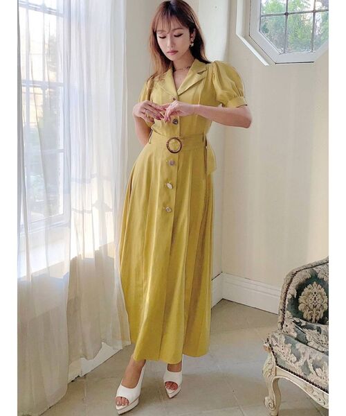 RESEXXY（リゼクシー）の「フロントボタンテーラードワンピース（ワンピース・レディース・ブラック/ブラウン/イエロー/アイボリー・FREE）」の18枚目の写真