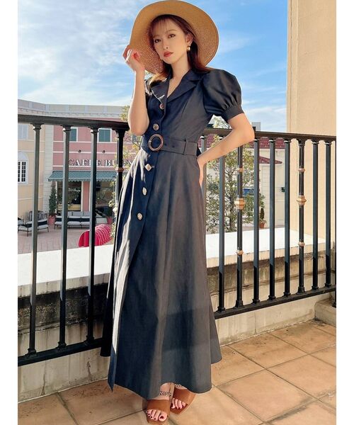 RESEXXY（リゼクシー）の「フロントボタンテーラードワンピース（ワンピース・レディース・ブラック/ブラウン/イエロー/アイボリー・FREE）」の20枚目の写真