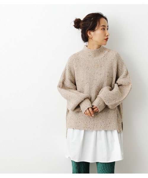 RODEO CROWNS WIDE BOWL（ロデオクラウンズワイドボウル）の「レイヤードニットmixトップス（ニット/セーター・レディース・パープル/杢グレー/アイボリー・FREE）」の2枚目の写真