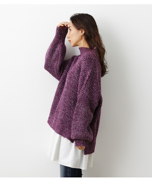 RODEO CROWNS WIDE BOWL（ロデオクラウンズワイドボウル）の「レイヤードニットmixトップス（ニット/セーター・レディース・パープル/杢グレー/アイボリー・FREE）」の13枚目の写真