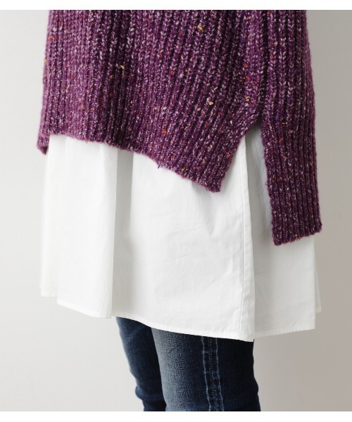 RODEO CROWNS WIDE BOWL（ロデオクラウンズワイドボウル）の「レイヤードニットmixトップス（ニット/セーター・レディース・パープル/杢グレー/アイボリー・FREE）」の18枚目の写真