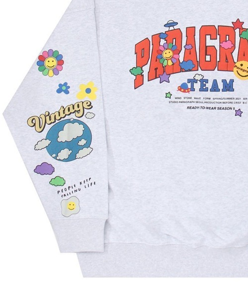 Paragraph（パラグラフ）の「【Paragraph/パラグラフ】PARAGRAPH_NO.43 /Happy Logo Sweat/ハッピーロゴプルオーバースウェット（スウェット・メンズ・パープル/グリーン/ベージュ/チャコール/ライトグレー/オレンジ/ブルー・FREE）」の17枚目の写真