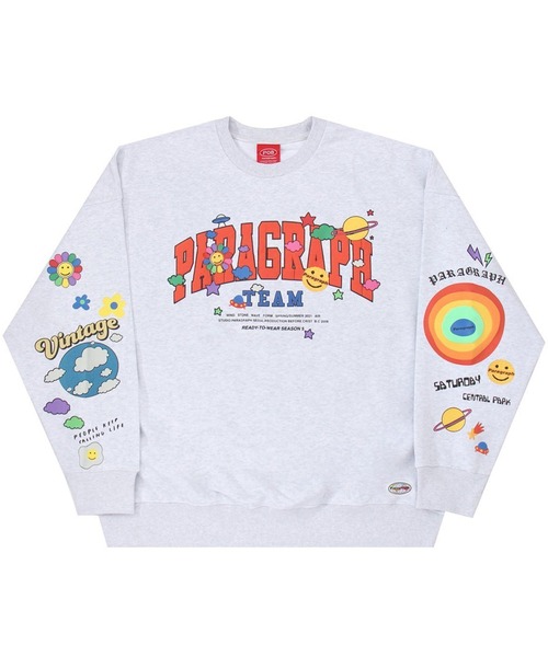 Paragraph（パラグラフ）の「【Paragraph/パラグラフ】PARAGRAPH_NO.43 /Happy Logo Sweat/ハッピーロゴプルオーバースウェット（スウェット・メンズ・パープル/グリーン/ベージュ/チャコール/ライトグレー/オレンジ/ブルー・FREE）」の8枚目の写真