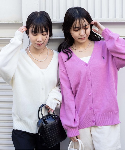U.S. POLO ASSN.(ユーエスポロアッスン)の「∴WEGO/U.S.POLO ASSN.別注カラーワンポイントカーディガン(カーディガン/ボレロ・レディース・グリーン/ピンク/オフホワイト/ブラック/ロイヤルブルー/杢グレー/ベージュ/オレンジ・FREE)」の22枚目の写真
