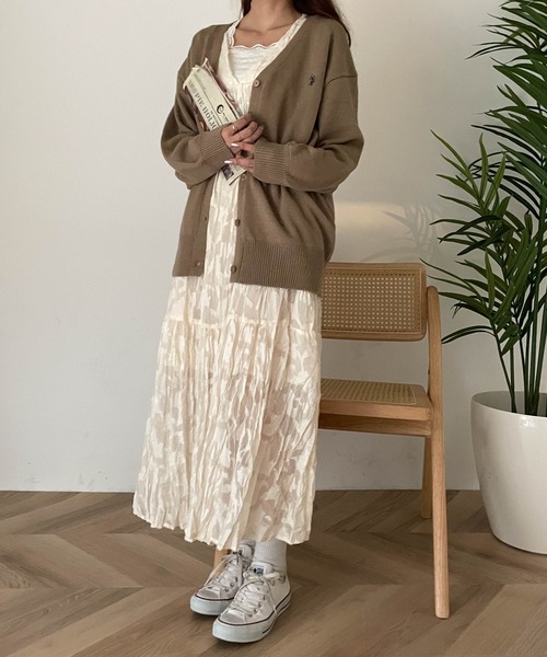 U.S. POLO ASSN.(ユーエスポロアッスン)の「∴WEGO/U.S.POLO ASSN.別注カラーワンポイントカーディガン(カーディガン/ボレロ・レディース・グリーン/ピンク/オフホワイト/ブラック/ロイヤルブルー/杢グレー/ベージュ/オレンジ・FREE)」の10枚目の写真