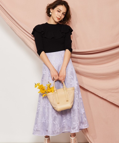 NOELA(ノエラ)の「メッシュレースマーメイドスカート(スカート・レディース・ライトグリーン/オフホワイト/ラベンダー・M/S)」の3枚目の写真