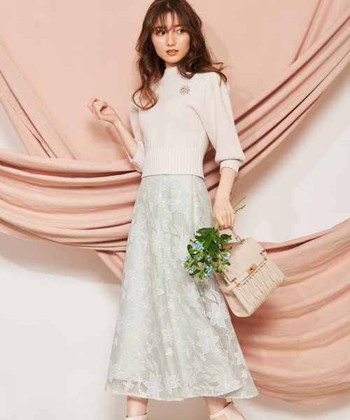 NOELA(ノエラ)の「メッシュレースマーメイドスカート(スカート・レディース・ライトグリーン/オフホワイト/ラベンダー・M/S)」の4枚目の写真