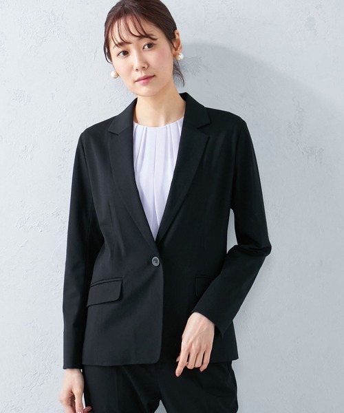 A/C DESIGN BY ALPHA CUBIC（エーシーデザインバイアルファキュービック）の「【ウォッシャブル】アルファブリックライトテーラードジャケット（テーラードジャケット・レディース・ネイビー/ブラック・13号/9号/11号）」の8枚目の写真