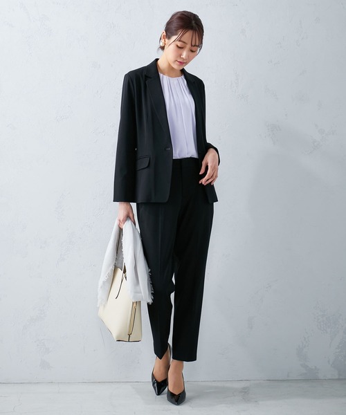 A/C DESIGN BY ALPHA CUBIC（エーシーデザインバイアルファキュービック）の「【ウォッシャブル】アルファブリックライトテーラードジャケット（テーラードジャケット・レディース・ネイビー/ブラック・13号/9号/11号）」の5枚目の写真