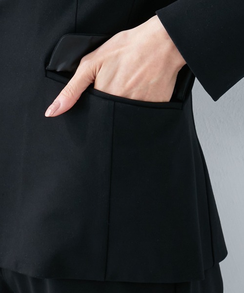 A/C DESIGN BY ALPHA CUBIC（エーシーデザインバイアルファキュービック）の「【ウォッシャブル】アルファブリックライトテーラードジャケット（テーラードジャケット・レディース・ネイビー/ブラック・13号/9号/11号）」の16枚目の写真