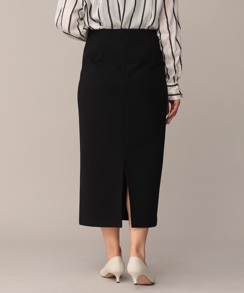 UNTITLED（アンタイトル）の「◆ダブルフェイスジャージ ナロースカート【洗える】（スカート・レディース・アイボリー/ブラック・03/48/02/00/01/04/44/42）」の3枚目の写真